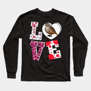 Love Quail Bird Girls Boys Gifts Funny Valentine Premium Long Sleeve T-Shirt